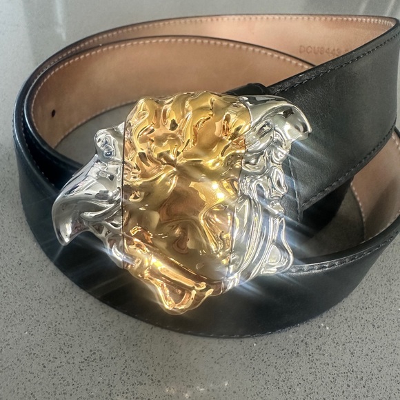 Versace two tone Medusa belt